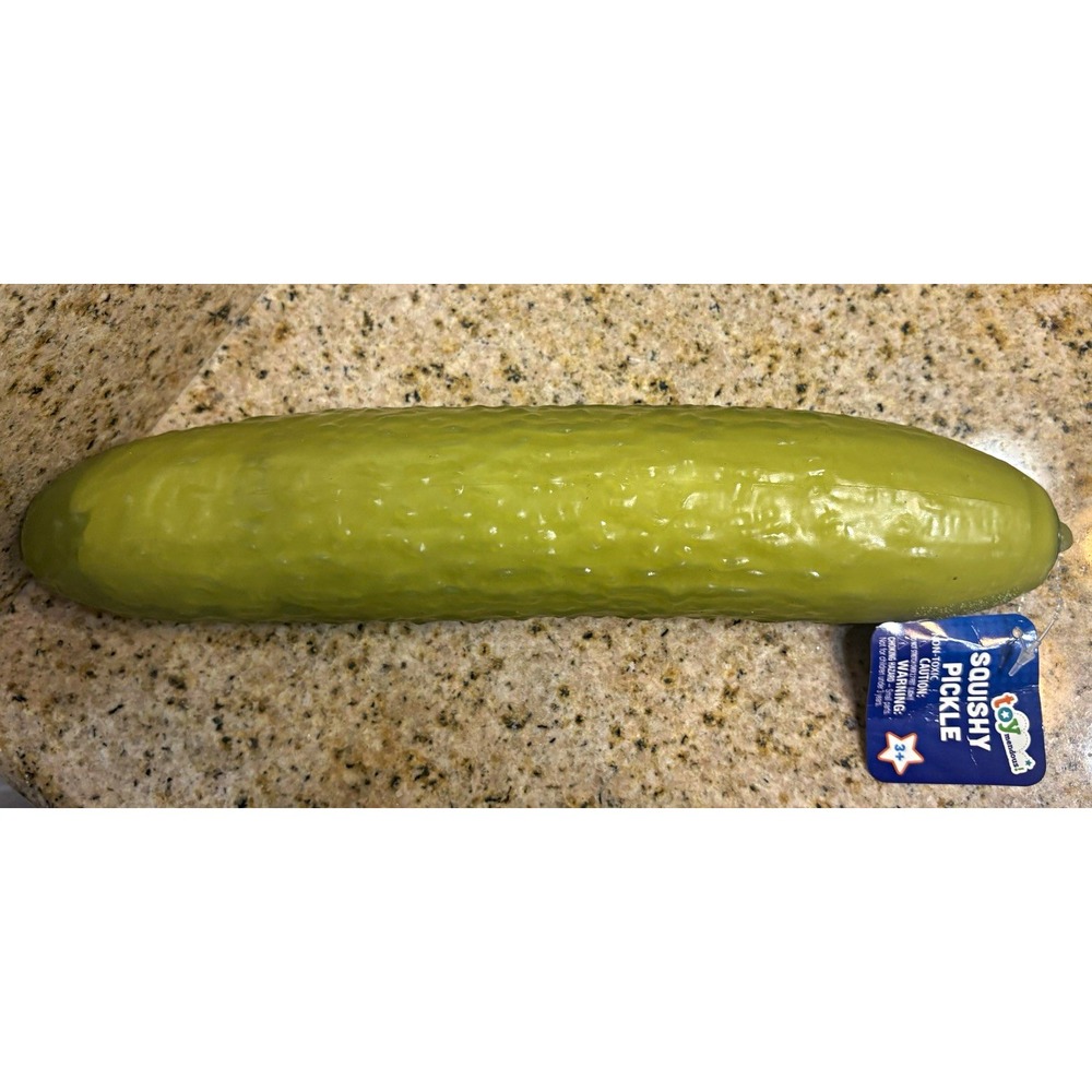 Toymendous Squishy Pickle Green Foam Squeeze Toy 9in MPN 571140